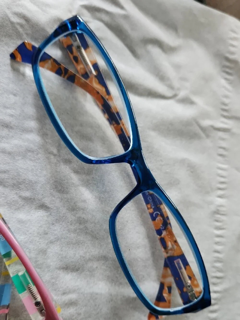 NEW Women Reading Glasses 2 Pairs Ladies Blue Spring Hinge Sides Readers 2.0